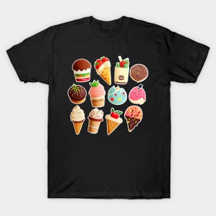 #12 Cute happy dessert sticker pack T-Shirt